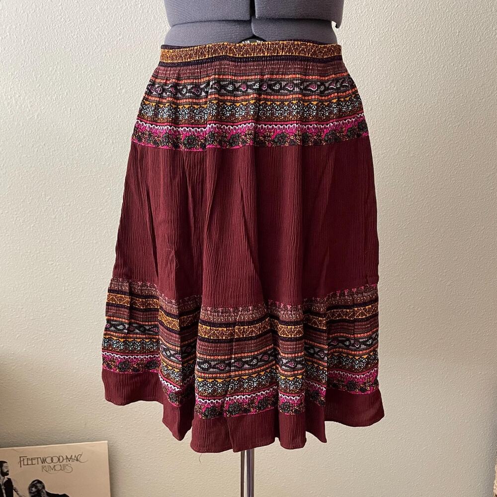 Y2K vintage 2000s brown boho midi skirt fairy whimsy